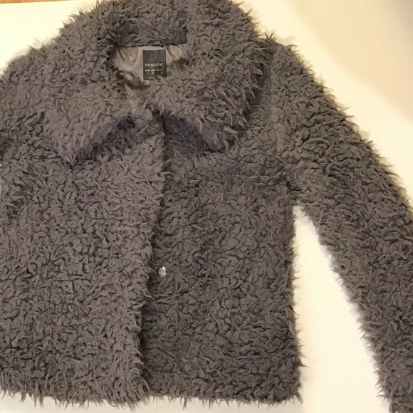 Grey cozy and soft teddy bear Sherpa faux fur coat - Picture 11 of 15